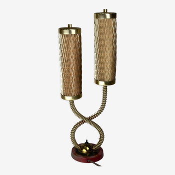 Midcentury brass tubular architectural table lamp, 1960s