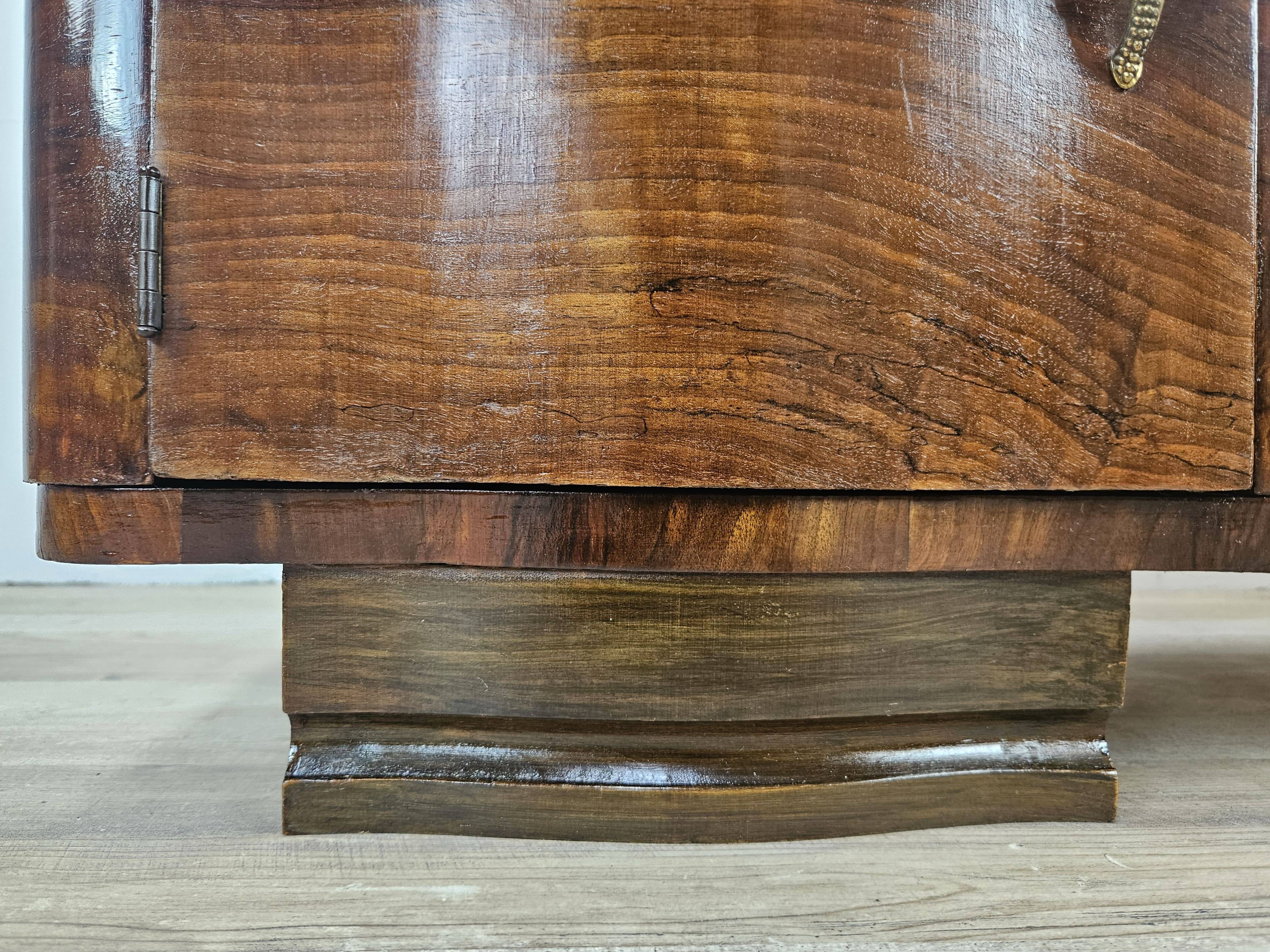 Art Decò console in mahogany burl