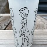 Verre vintage signé Cabu