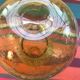 Pair Old Bottle BIOT Yellow Bullized Blown Glass - Bouchon