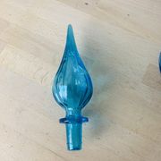 2 Italian Empoli decanters 66 cm mouth-blown glass