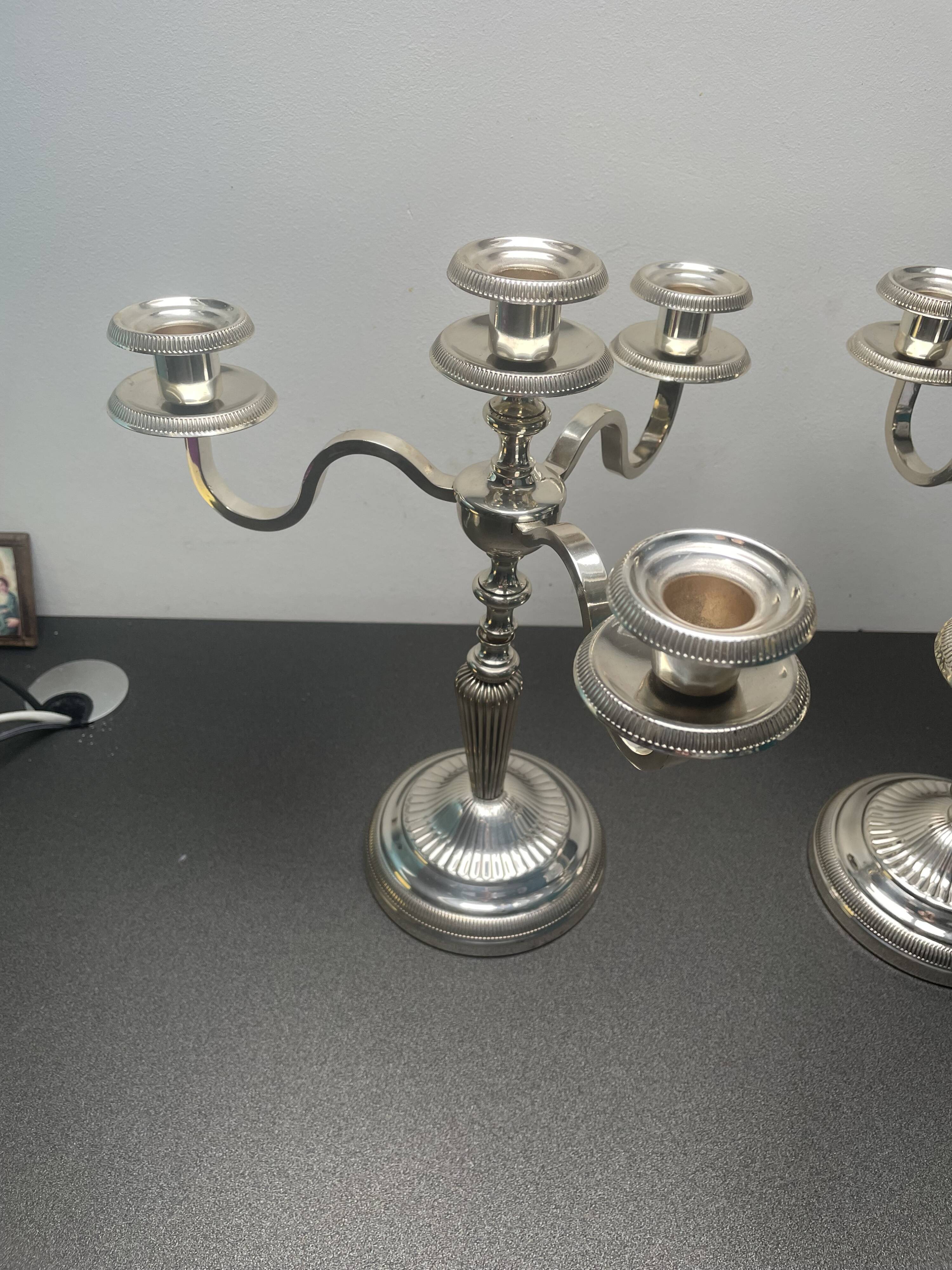 Pair of candlesticks, 12 gram silver plating, Fabiora, Paris, luxury