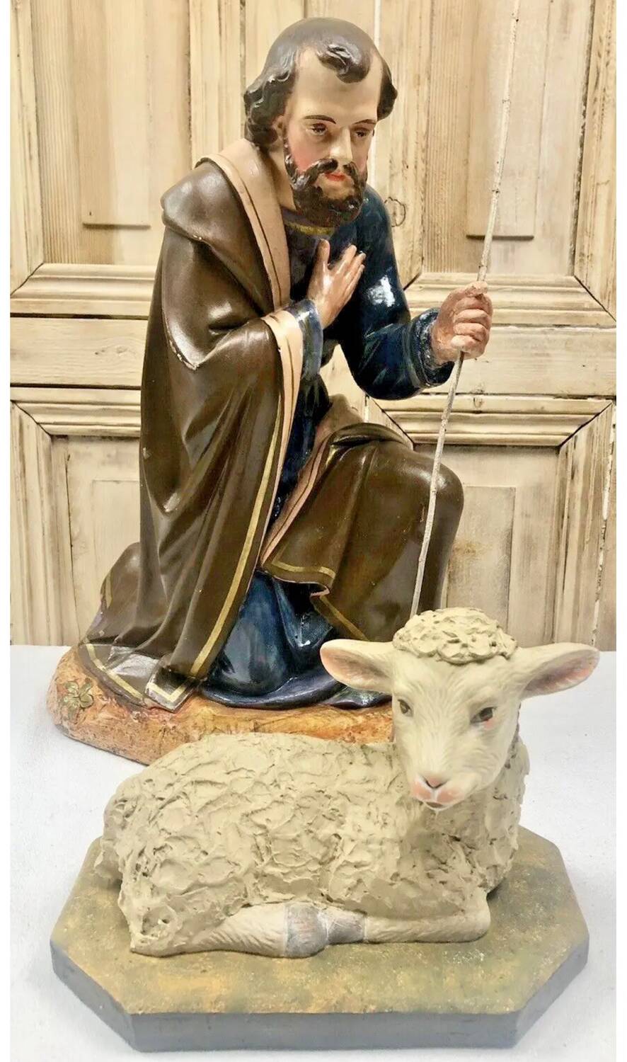 Altar angel statue 26.5 cm plaster santon church nativity scene