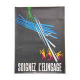 Vintage poster INRS 1981 graphics Chadebec