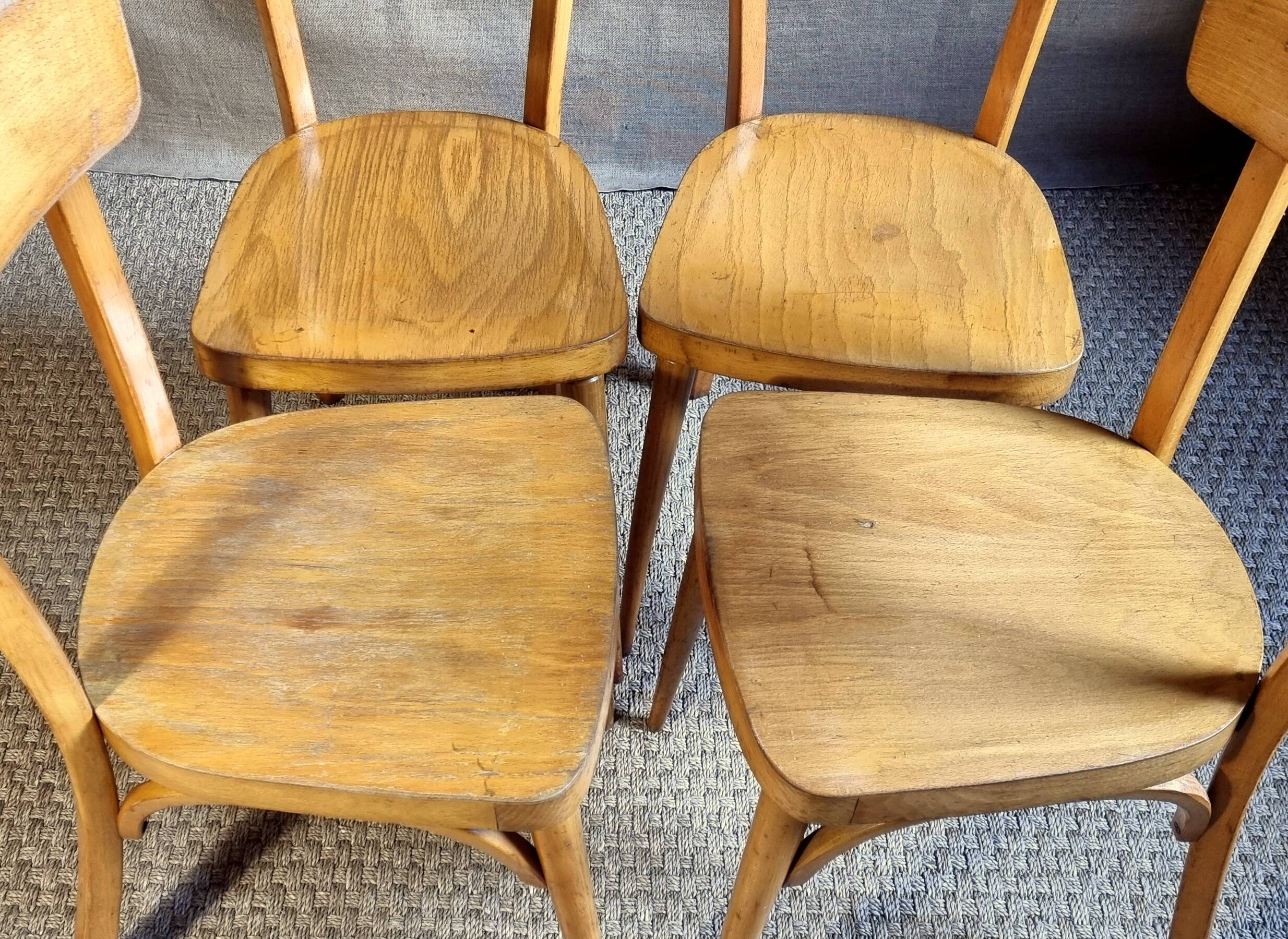 4 60s bistro chairs in bentwood