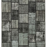 Tapis anatolien contemporain tissé à la main 180 cm x 250 cm tapis patchwork noir