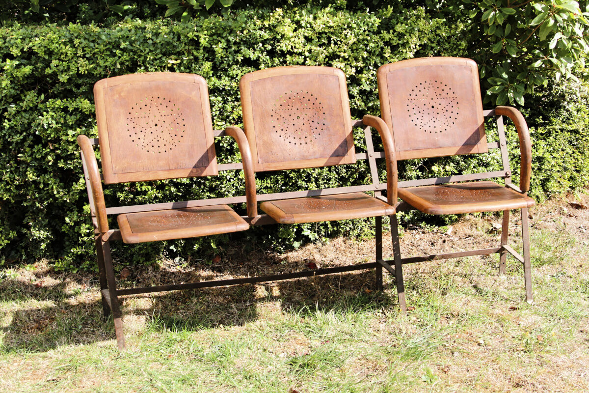 Row of theater folding seats, early twentieth century