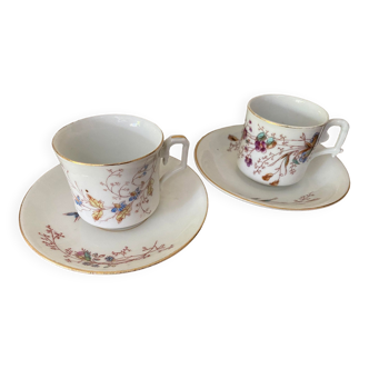 Lot de 2 tasses et soucoupes