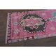 1970s Turkish Hand-Knotted Wool Cotton Purple Runner Rug 102x373