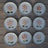 9 Sarreguemines plates, Régine model (Rare)