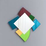 Colored Mirror with Irregular Shape in the style of Ettore Sottsass, Italy