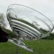 Set of 10 Art Deco crystal champagne glasses from Czechoslovakia