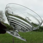 Set of 10 Art Deco crystal champagne glasses from Czechoslovakia