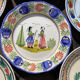 6 Quimper plates with old ceramic characters