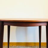 Table à manger ronde scandinave en teck avec rallonges