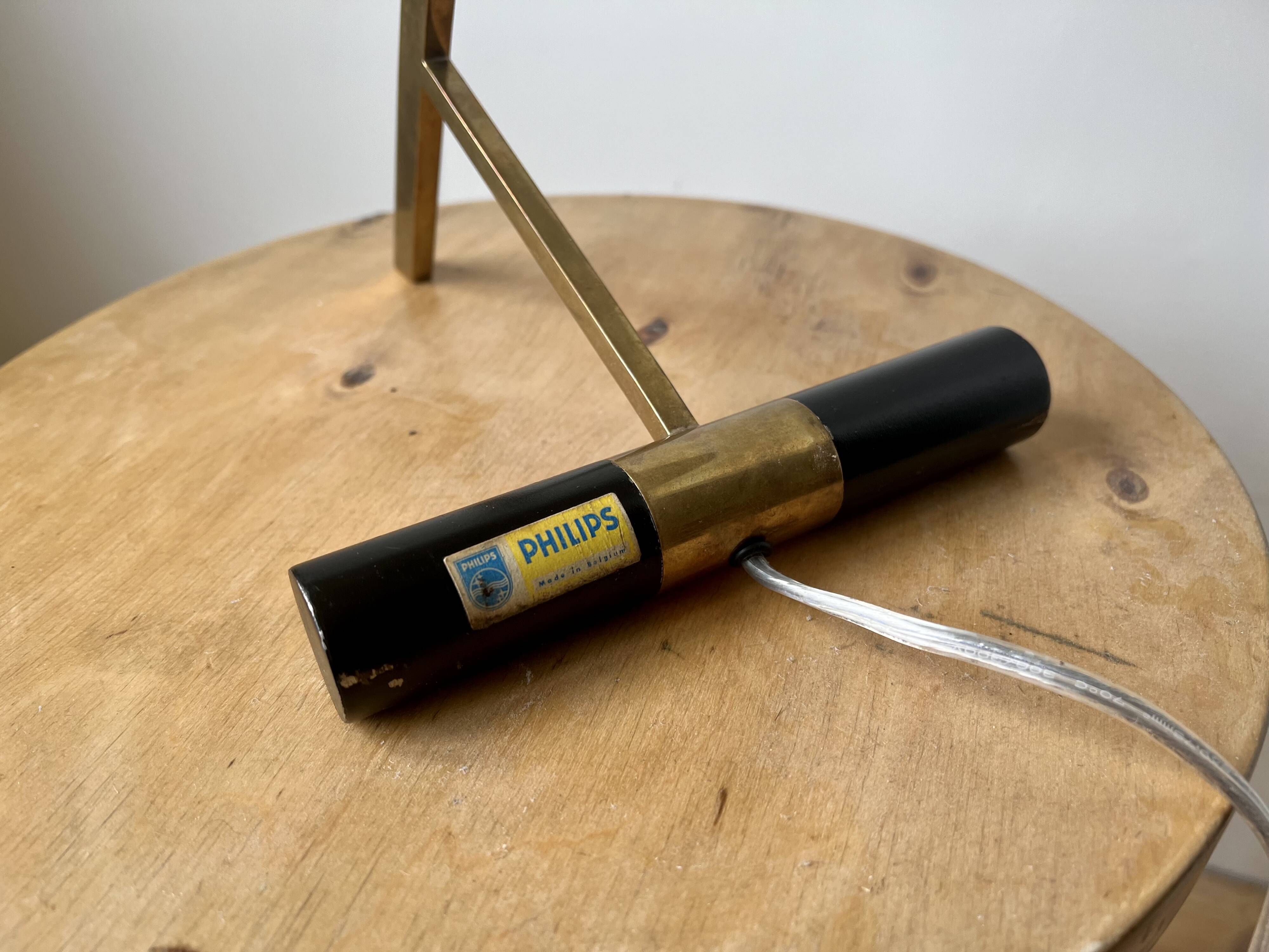 Vintage mid century Decora Z Lamp by Louis Kalff for Philips, Belgium, 1950