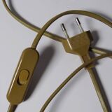 Grande lampe vintage années 50-60 tube plexiglas opalescent support métal doré