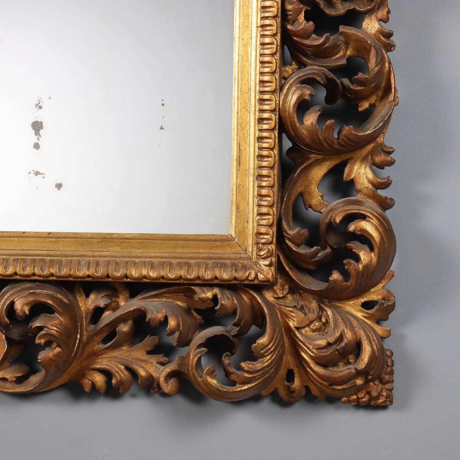 Ancient baroque frame in carved wood, Italy, 20th century