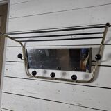 Vintage coat rack with pivoting mirror from the 60s