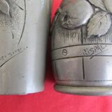 “rispal” pewter vase and pitcher