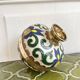 vase laiton émail cloisonné décor d'iris