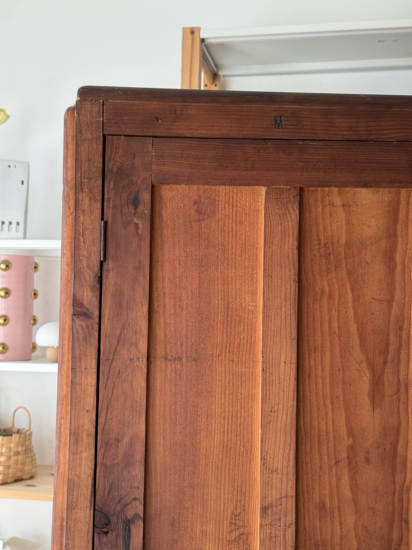 Antique pine wardrobe - Parisian vintage style