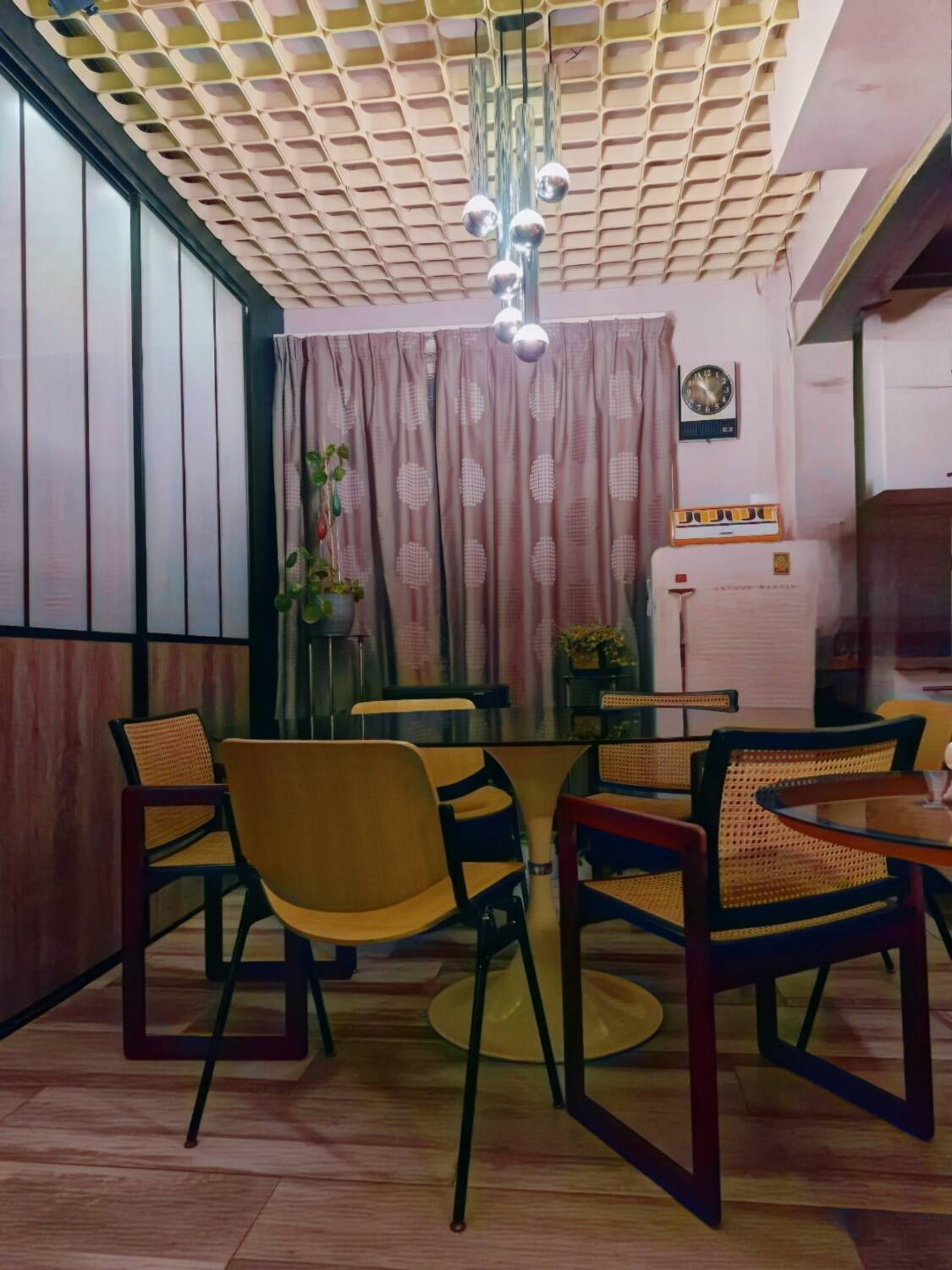 Pascal Mourgue rare set of 3 caned sleigh armchairs in lacquered wood for vintage 80s triconfort