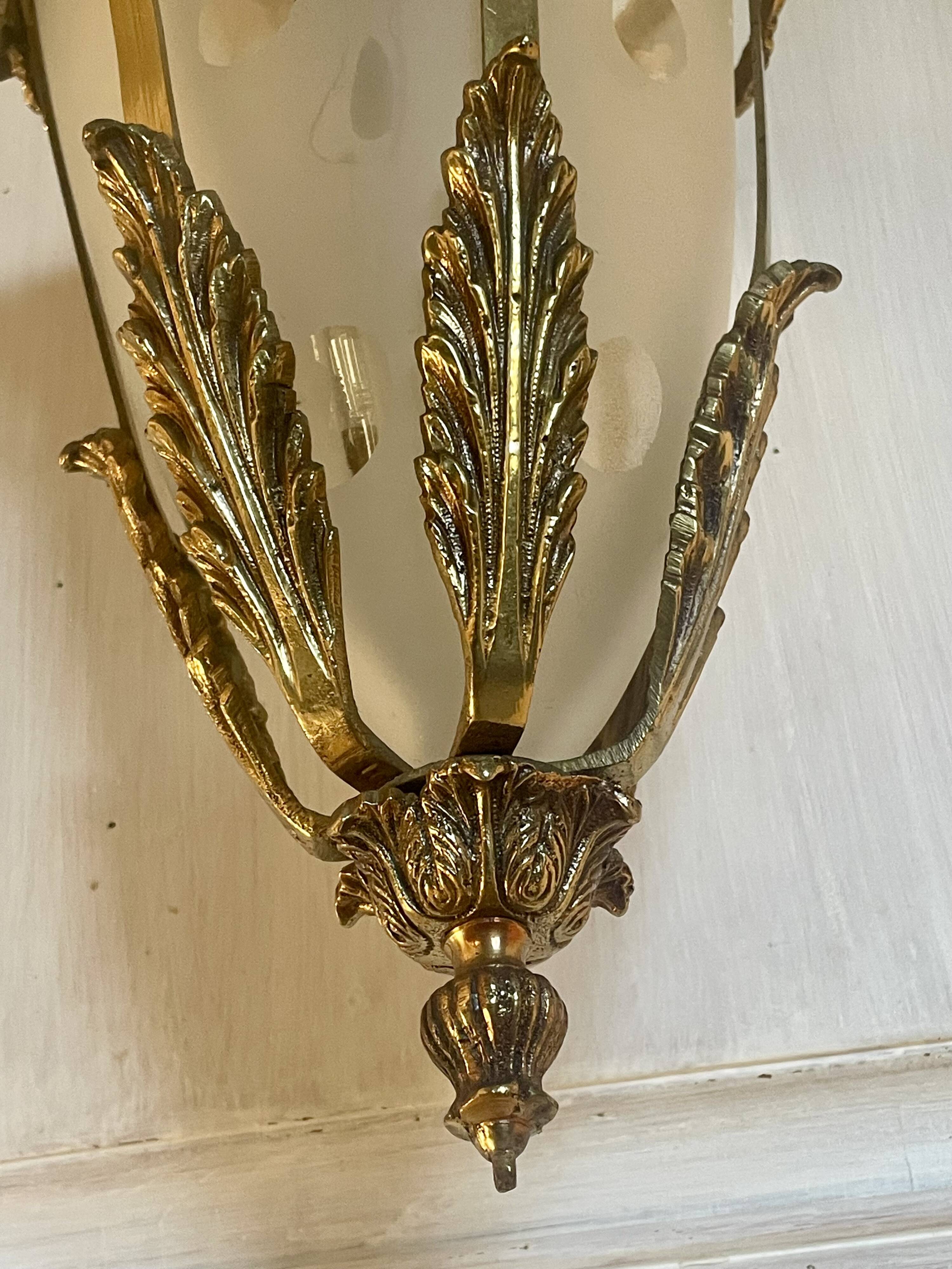 Bronze and polished glass suspension circa 1900