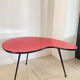 Red Formica bean coffee table