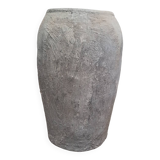 Old gray terracotta pot