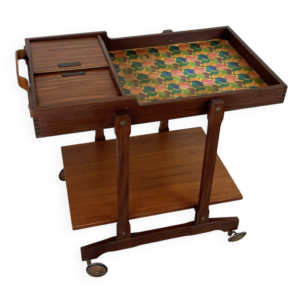 Mid-Century Italian Wooden Bar Trolley, 1960s