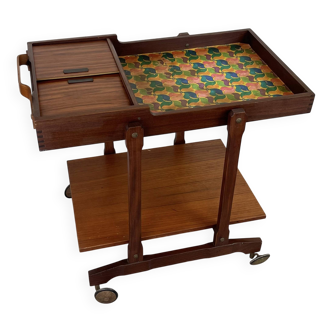 Mid-Century Italian Wooden Bar Trolley, 1960s