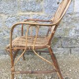 2 armchairs in old rattan
