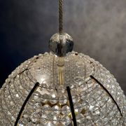 Brass & acrylic ball hanging lamp pendant by Emil Stejnar, 1950s