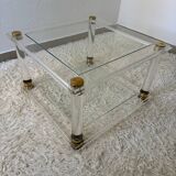 Table basse plexi laiton années 70