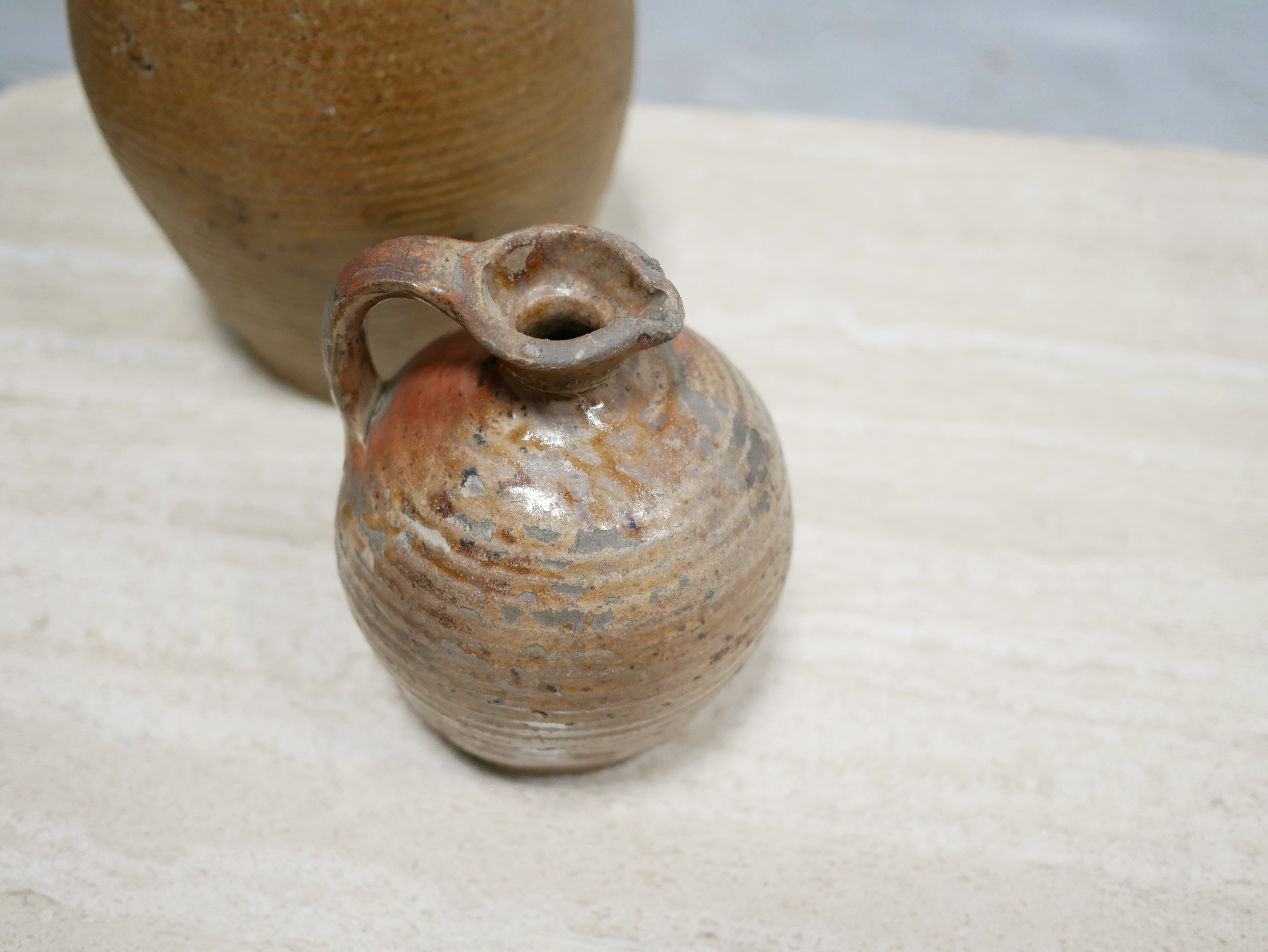 Old glazed terracotta jar