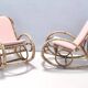 Pair of Postmodern Bamboo Children Rocking Chairs Ascribable to Vittorio Bonacina