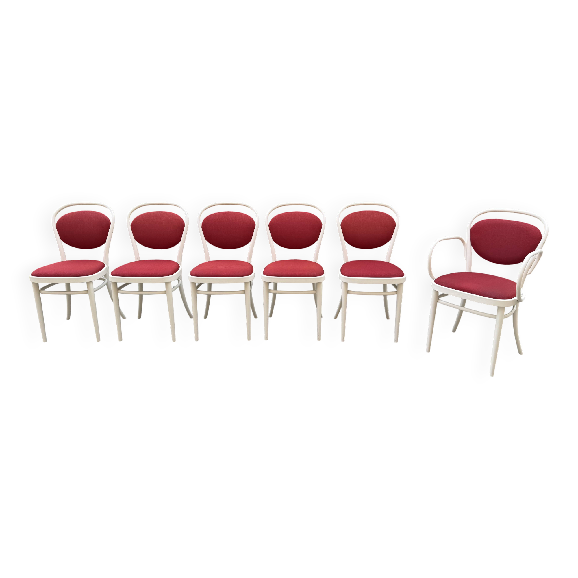 Lot de 6 chaises Thonet Model 215 P année 60