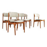 Set of 6 Erik Buch chairs for OD Møbler 'Bur'