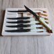 Vintage Box 6 Laguiole Table Knives Ivory Handles Gold Bolsters