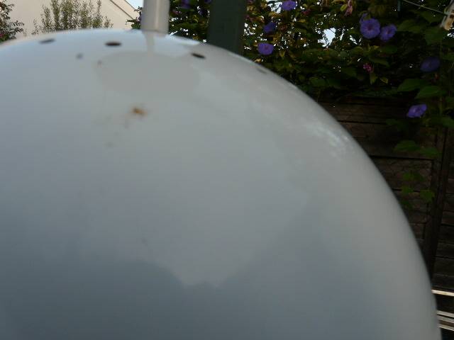 suspension eye ball lacquered white and chrome diameter 26cm
