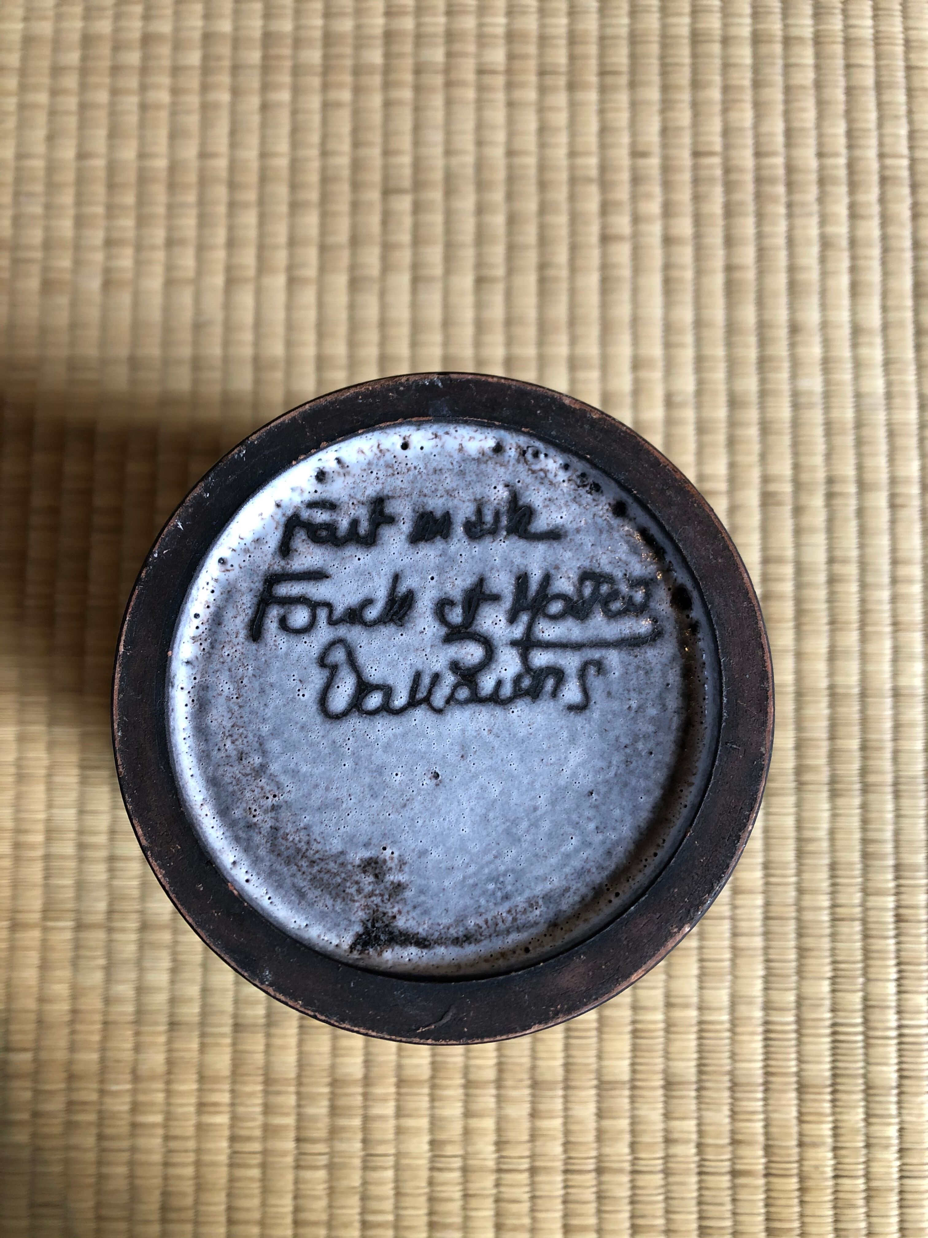 Sunflower vase signed Fonck and Matéo, Vallauris 60s