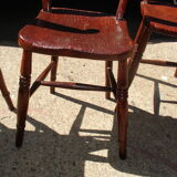 Set of 4 chairs to the model of English admiralty of the XIX century in massive Elm