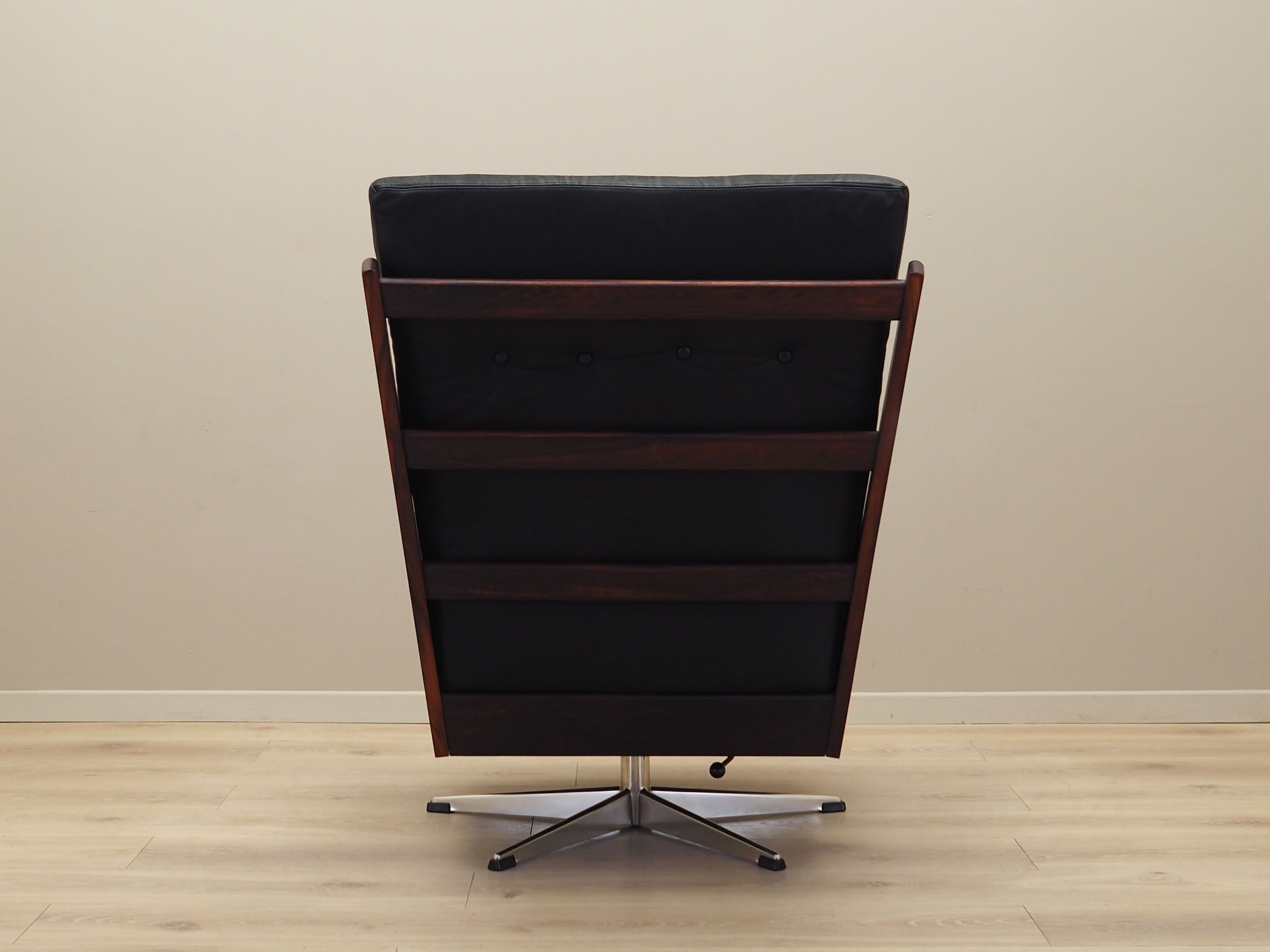 Fauteuil de bureau en cuir, design danois, années 1970, production: Danemark