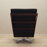 Fauteuil de bureau en cuir, design danois, années 1970, production: Danemark