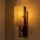 Vintage 1960s wall light, milk glass and bohemian teak.