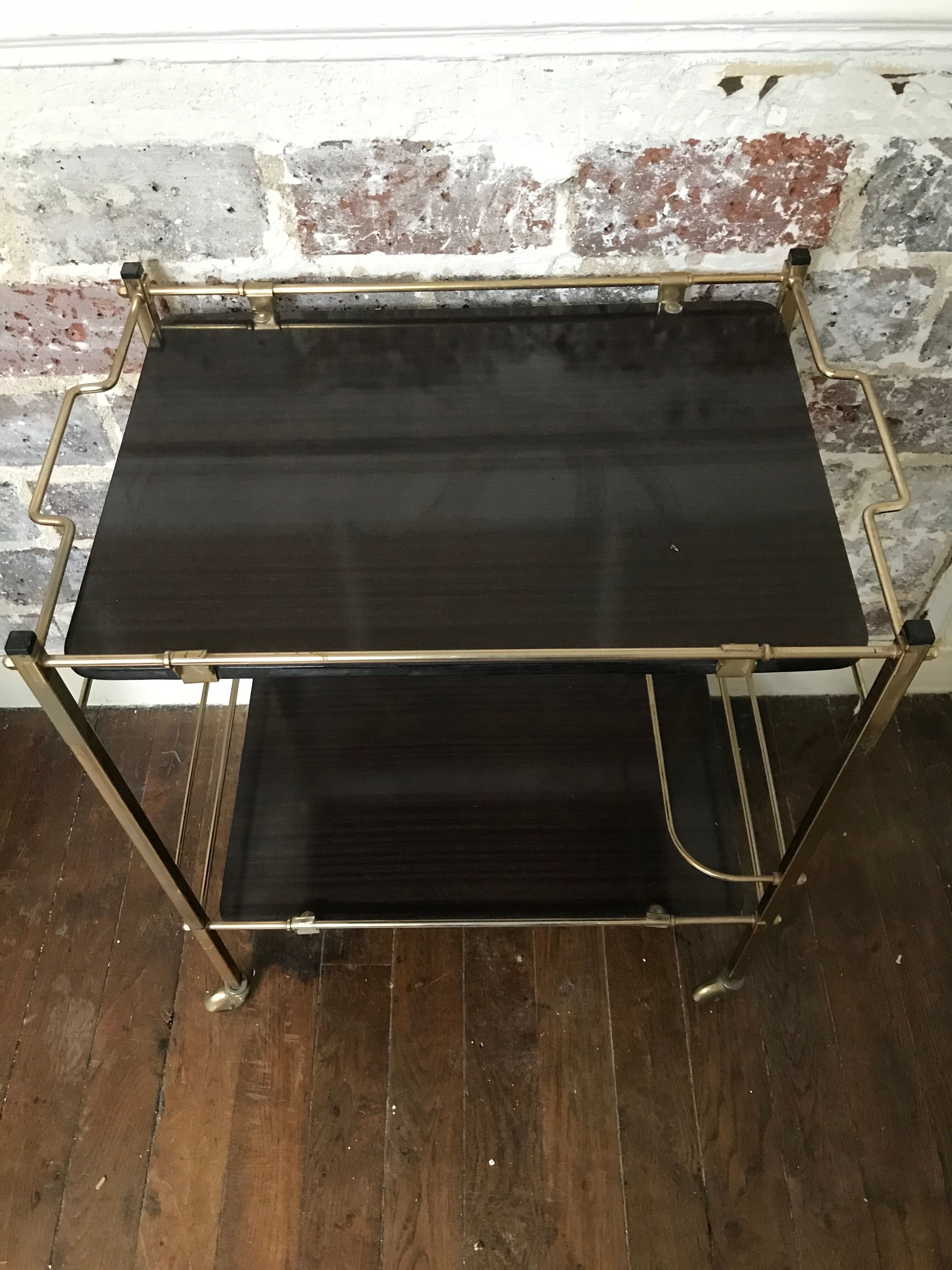 Formica and brass serving table