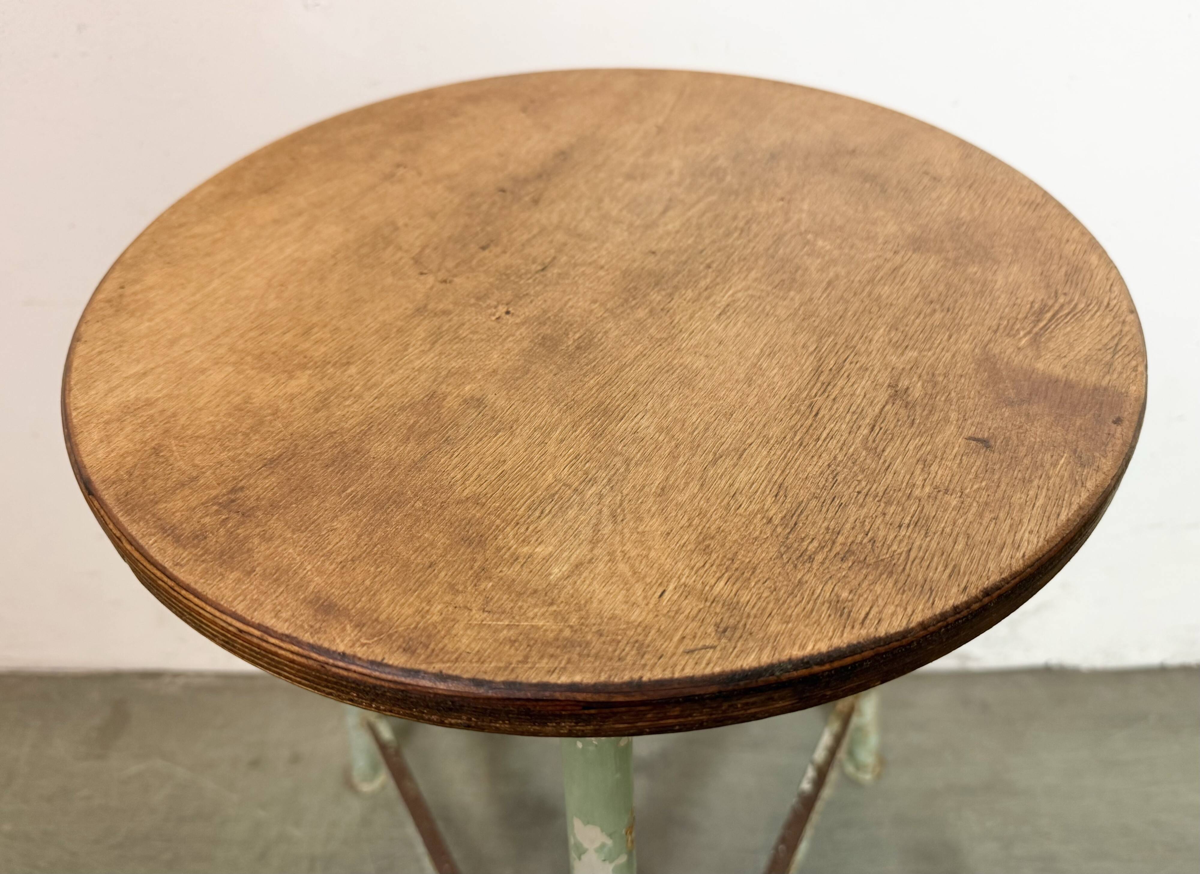 Green Industrial Workshop Stool, 1960s
