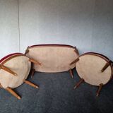 Basket bench with its 2 armchairs