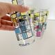 Set of 6 Vintage Hand-Painted Tall Glasses, USA 1950s-60s